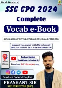 SSC CPO Pre 2024 Complete VOCAB E-Book by Prashant solanki sir