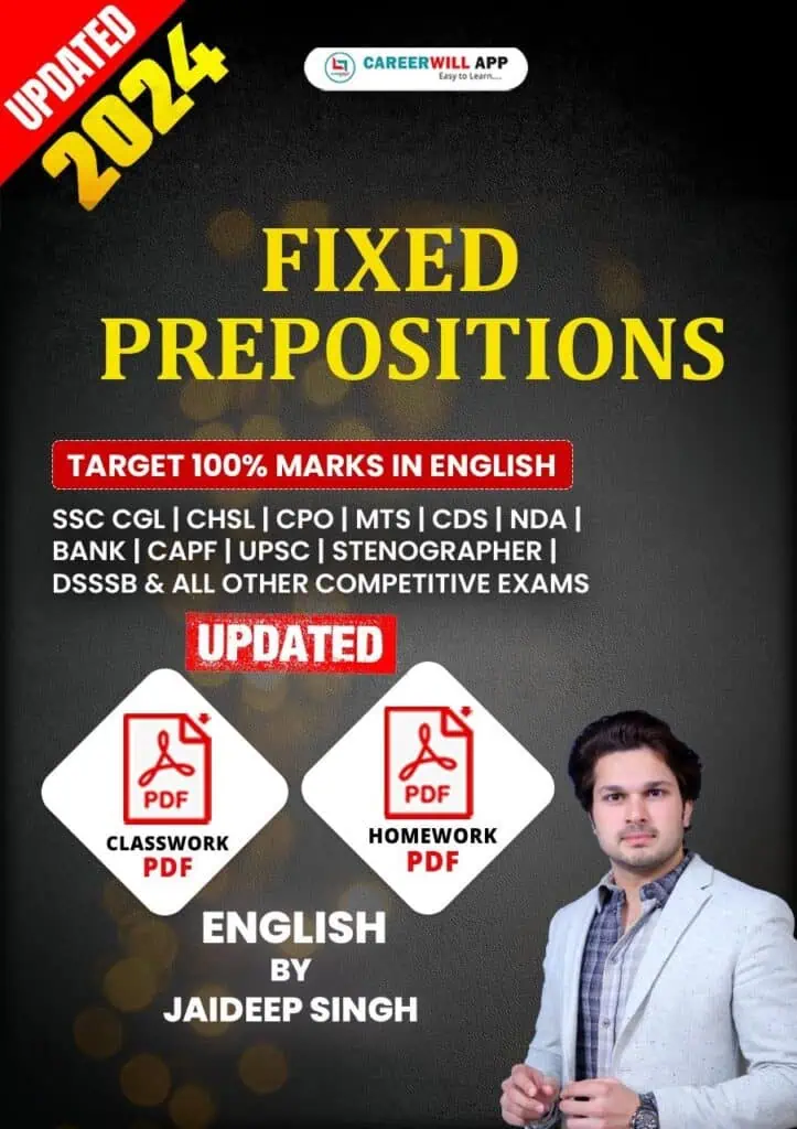 Fixed Prepositions by Careerwill 2024