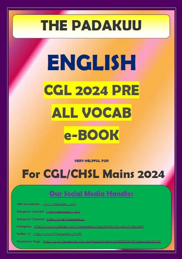 The Padakuu English SSC CGL 2024 Prelims All Vocab eBook