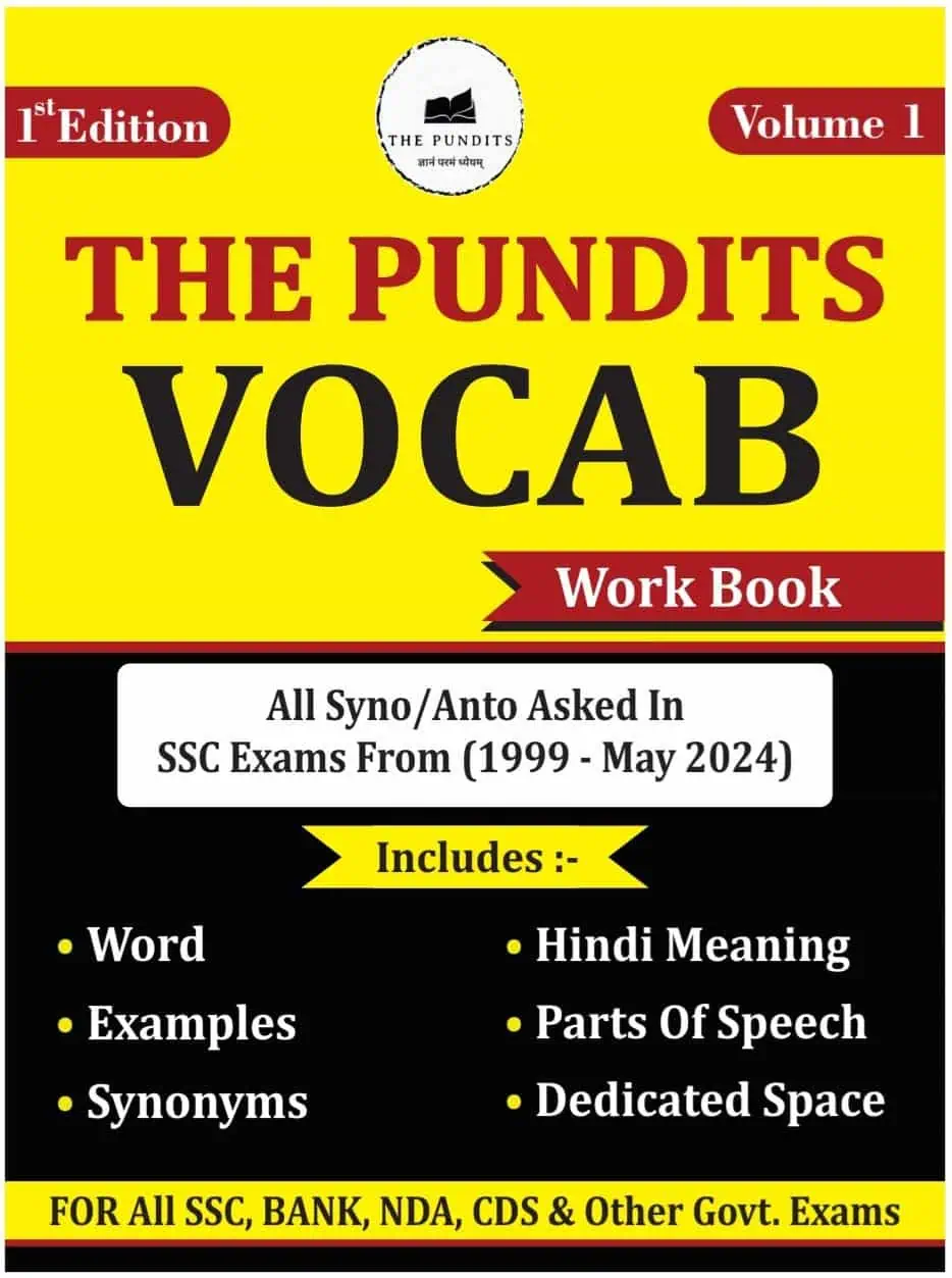 The Pundits Vocab Work Book for All SSC Exams [1st Edition - 2024]