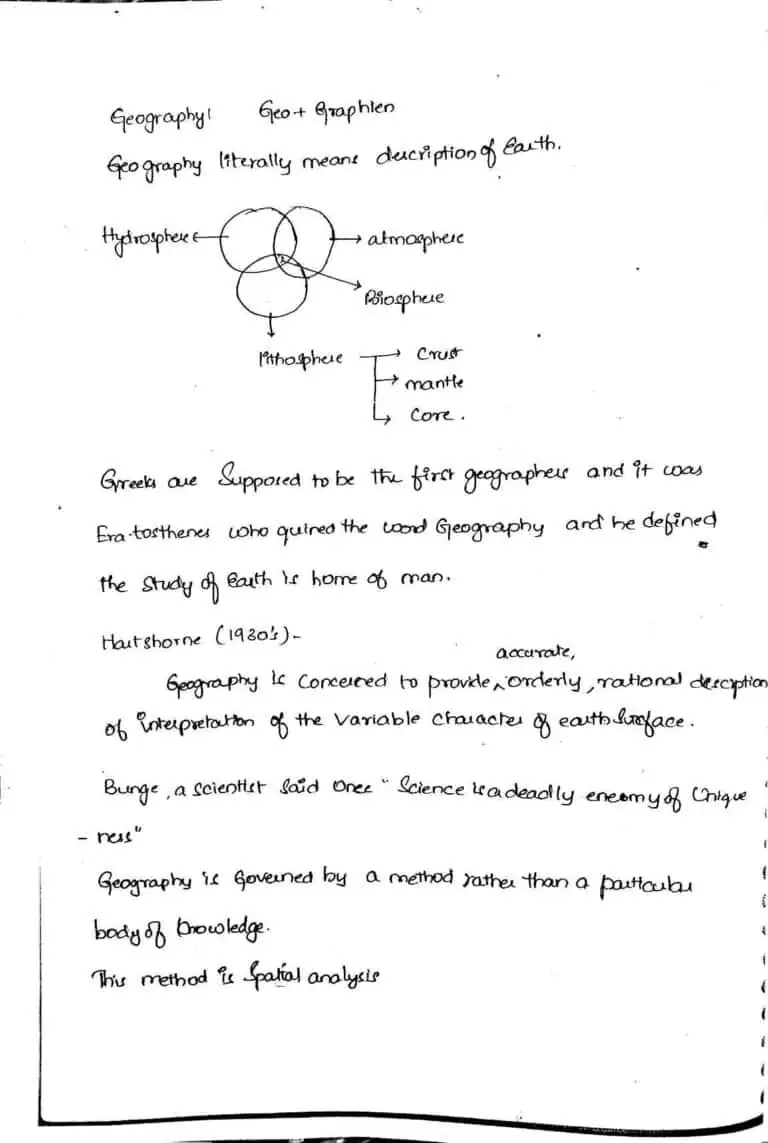 Vajiram Geography - Manocha Sir Handwritten Notes